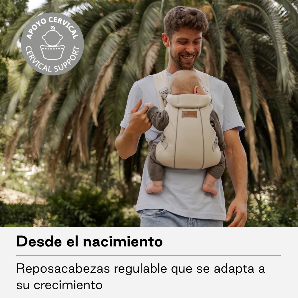 Jané Dual, ergonomische Babytrage, von Geburt bis 15 kg, 3 Positionen, atmungsaktiv und gepolstert,