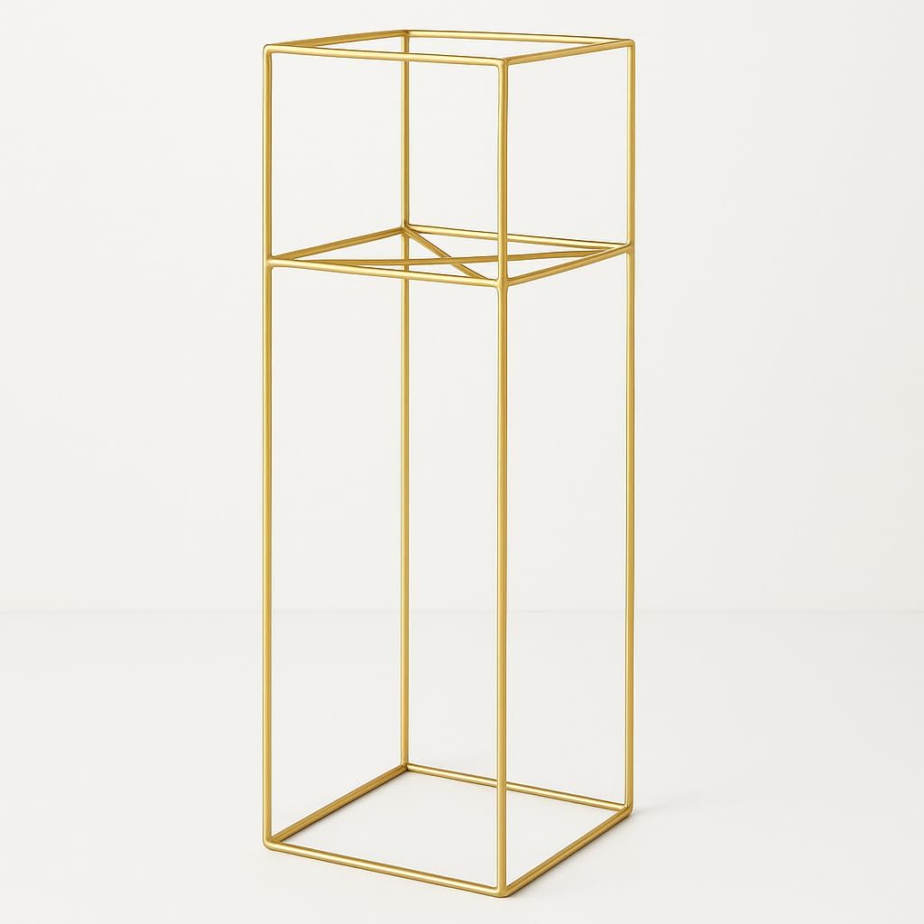 Pflanzenständer Filo - 24x24x60cm - Farbe Gold - für Zimmerblumen - Metallregal - Dekorativer Tisch