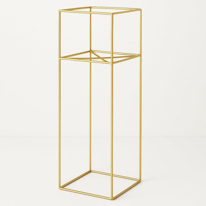 Pflanzenständer Filo - 24x24x60cm - Farbe Gold - für Zimmerblumen - Metallregal - Dekorativer Tisch