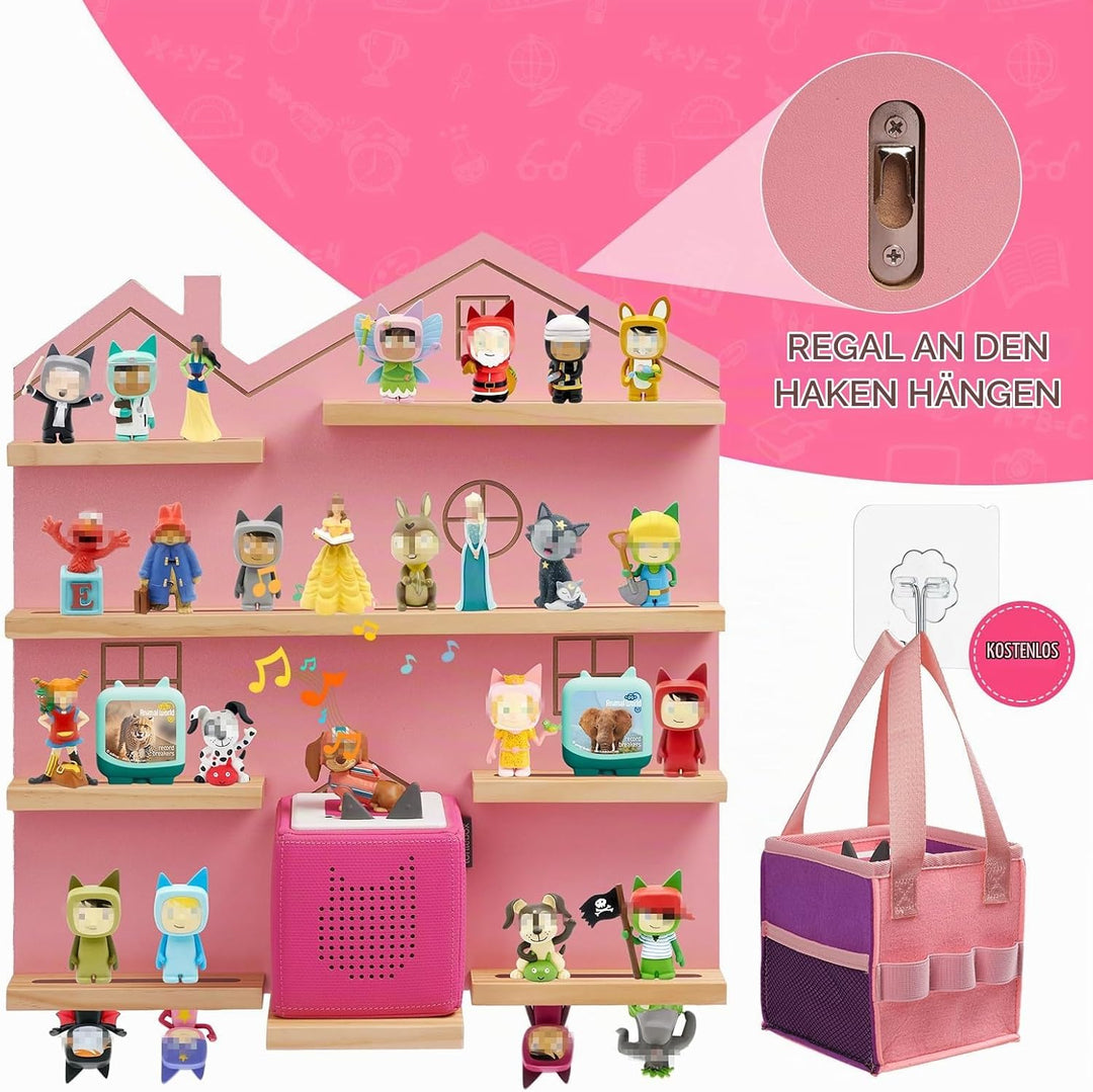 Haus Tonie Regal für Toniebox Starter Tonie Regal Wandmontage für alle Ihre Tonie Zubehör Magnetisch