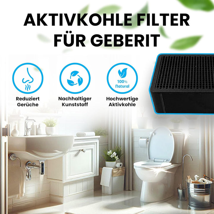 2x Aktivkohlefilter kompatibel mit Geberit DuoFresh – Ersatzfilter – Geruchsneutralisation, Geruchsf