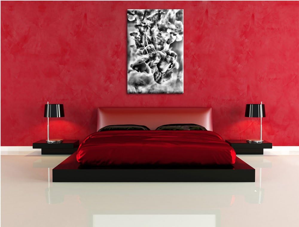Monocrome, Colorful smoke, Format: 100x70 auf Leinwand, XXL riesige Bilder fertig gerahmt mit Keilra