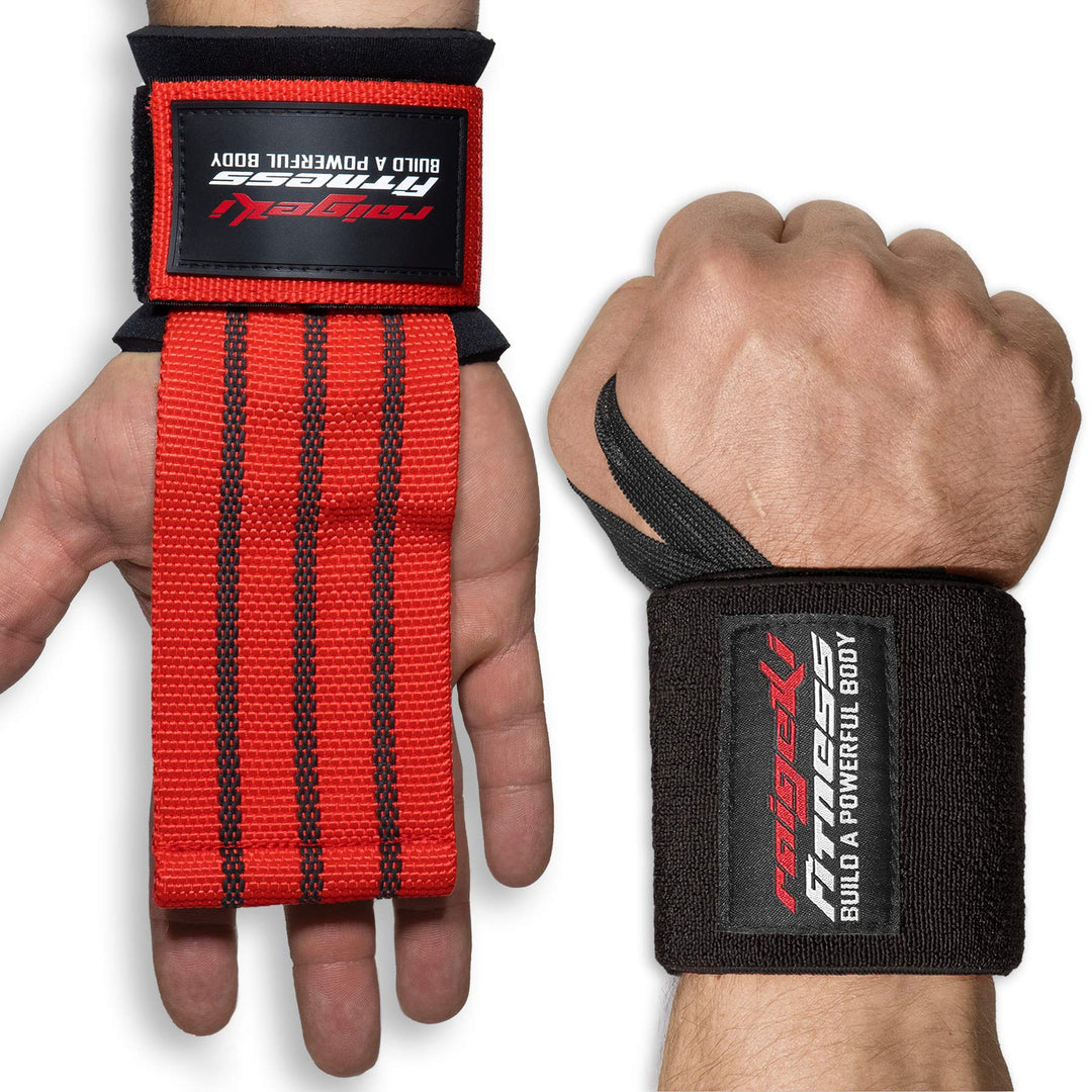 Handgelenk Bandagen + Fast Grip Zughilfen [Set] Profi Schnellverschluss (+ Trainingspläne) für Fitne