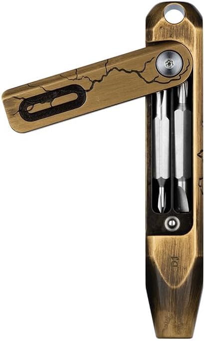 OKNIFE Otacle D1 Mini Cracked Brass 8-in-1 Magnetisch Schraubendreher Set | Magnetischer Profi Schra