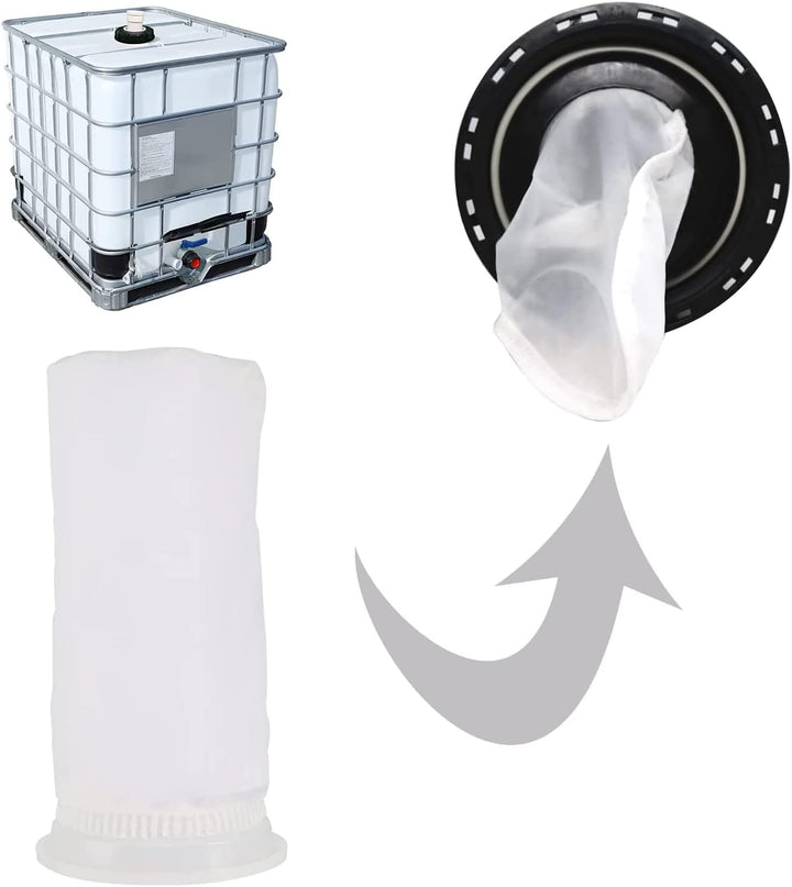 WOOLUCK IBC Deckel Filter, 165mm Nylon Regenwasserfilter, IBC Tank Zubehör mit Filter Waschbar, für