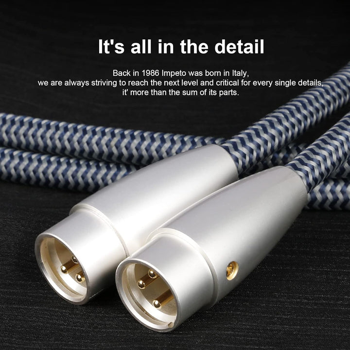 Impeto high end Audiophile XLR Kabel, hifi Mikrofonkabel, 3-Pin XLR Stecker auf Buchse Mikrofonkabel