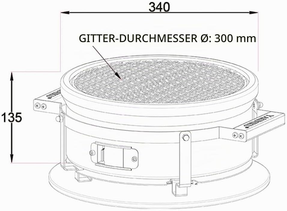 Yakiniku Y800700 Shichirin Keramik Grill rund Ø 30cm