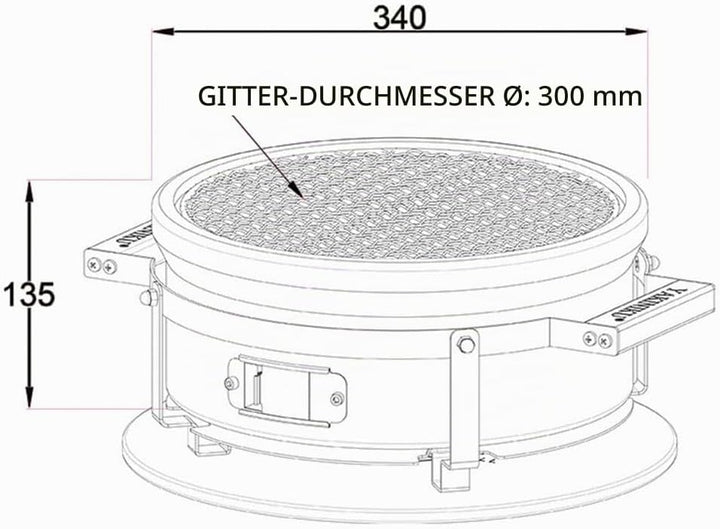 Yakiniku Y800700 Shichirin Keramik Grill rund Ø 30cm