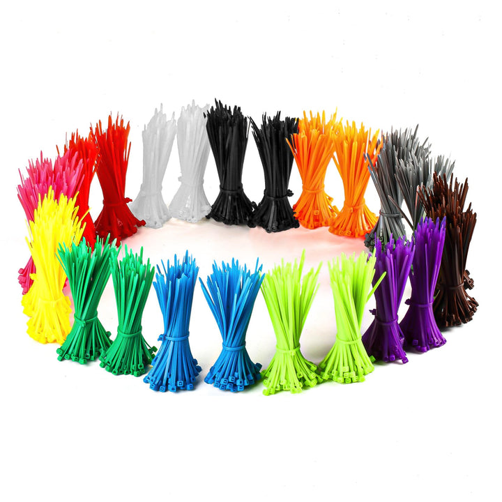 Farbige Nylon-Kabelbinder, 3mmx100mm, UV-beständig – Set für Zuhause, Büro, Garten, Garage, Werkstat
