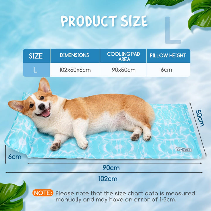 Nobleza Kühlmatte Hund und Katze, Kühlmatte für Hunde und Katzen, Design mit 6cm Zusätzlichem Halski