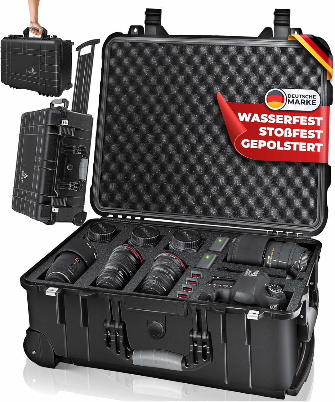 KESSER® Kamerakoffer Transportkoffer Fotokoffer Werkzeugkoffer mit Schaumstoff, Hartschalen-Universa