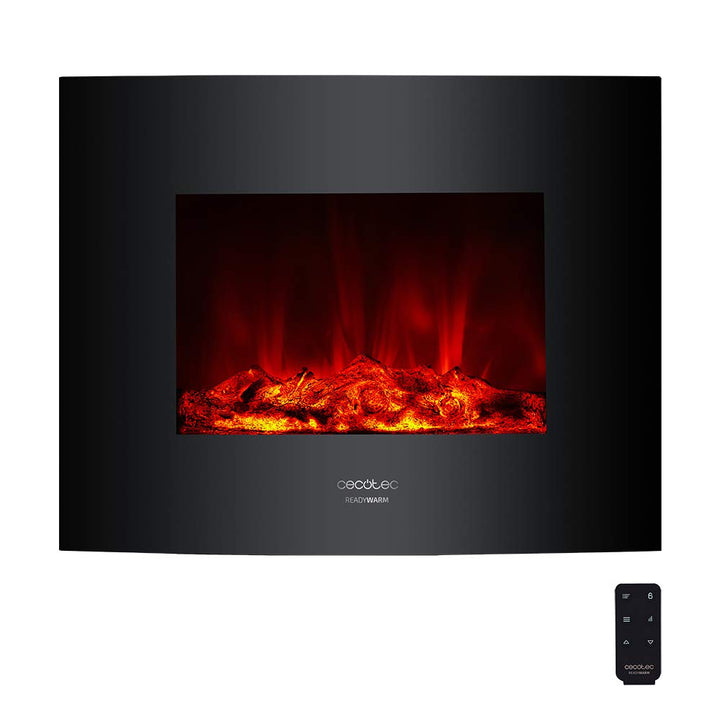 Cecotec Elektrischer Kaminofen mit Fernbedienung Ready Warm 2600 Curved Flames. 26", 2000 W mit 2 Le