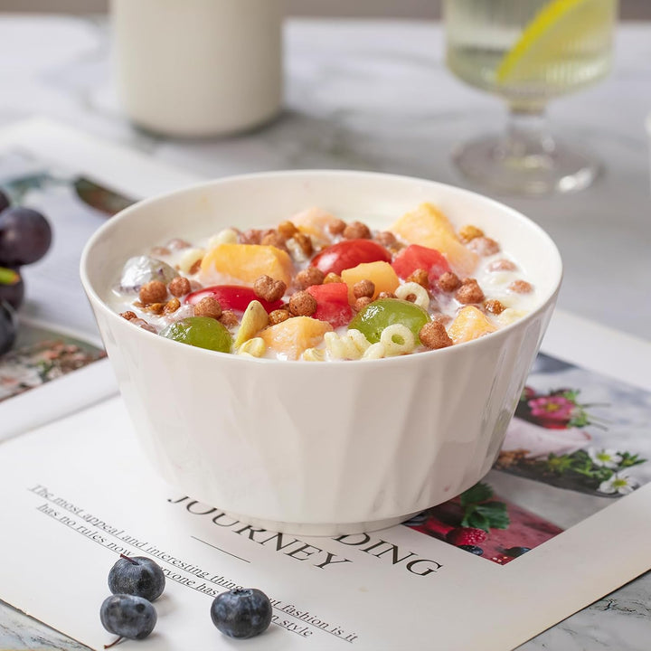 Müslischalen, 4 Stück Müsli Schale Keramik, 700ml Dessertschale, Salatschale für Haferflocken, Suppe