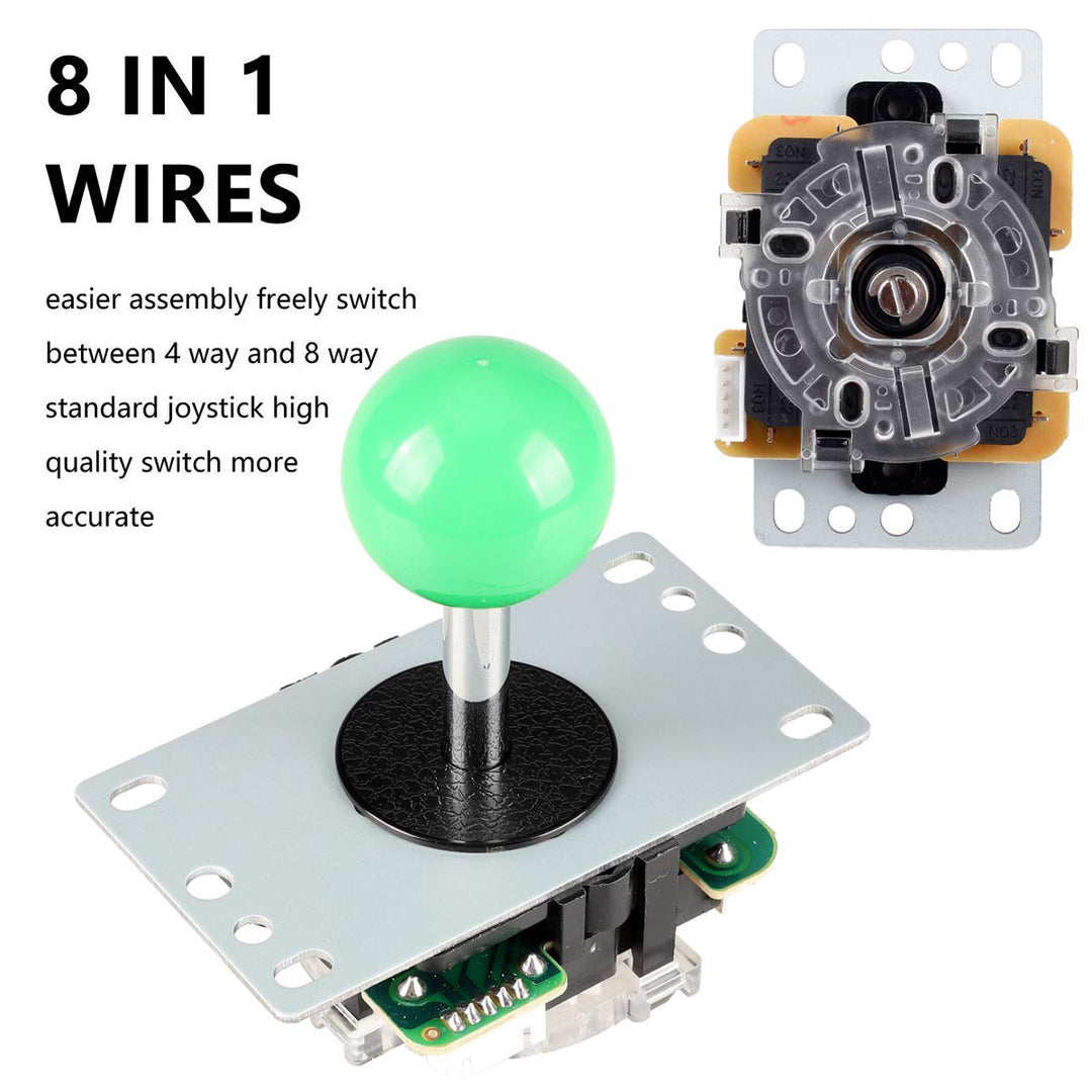 Fosiya 2 Spieler Arcade Joystick LED-Chrom-Drucktasten für PC MAME Raspberry Pi Video-Spiele Arcade