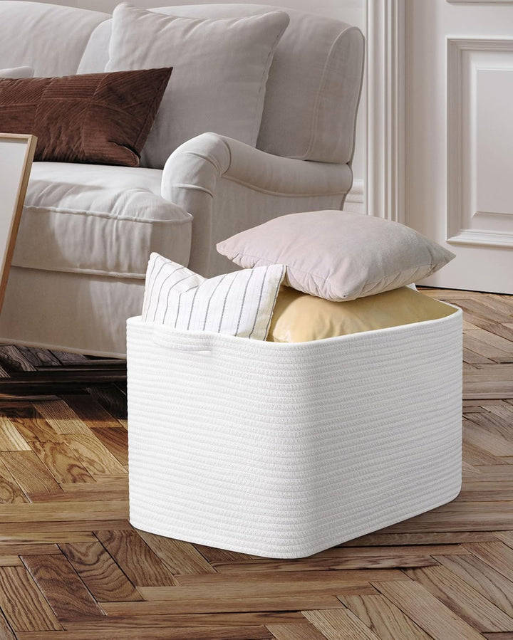 JOJOSEE Faltbarer Wäschekorb, Korb Aufbewahrung, 63L Grosse Aufbewahrungskorb, Laundry Baskets aus B