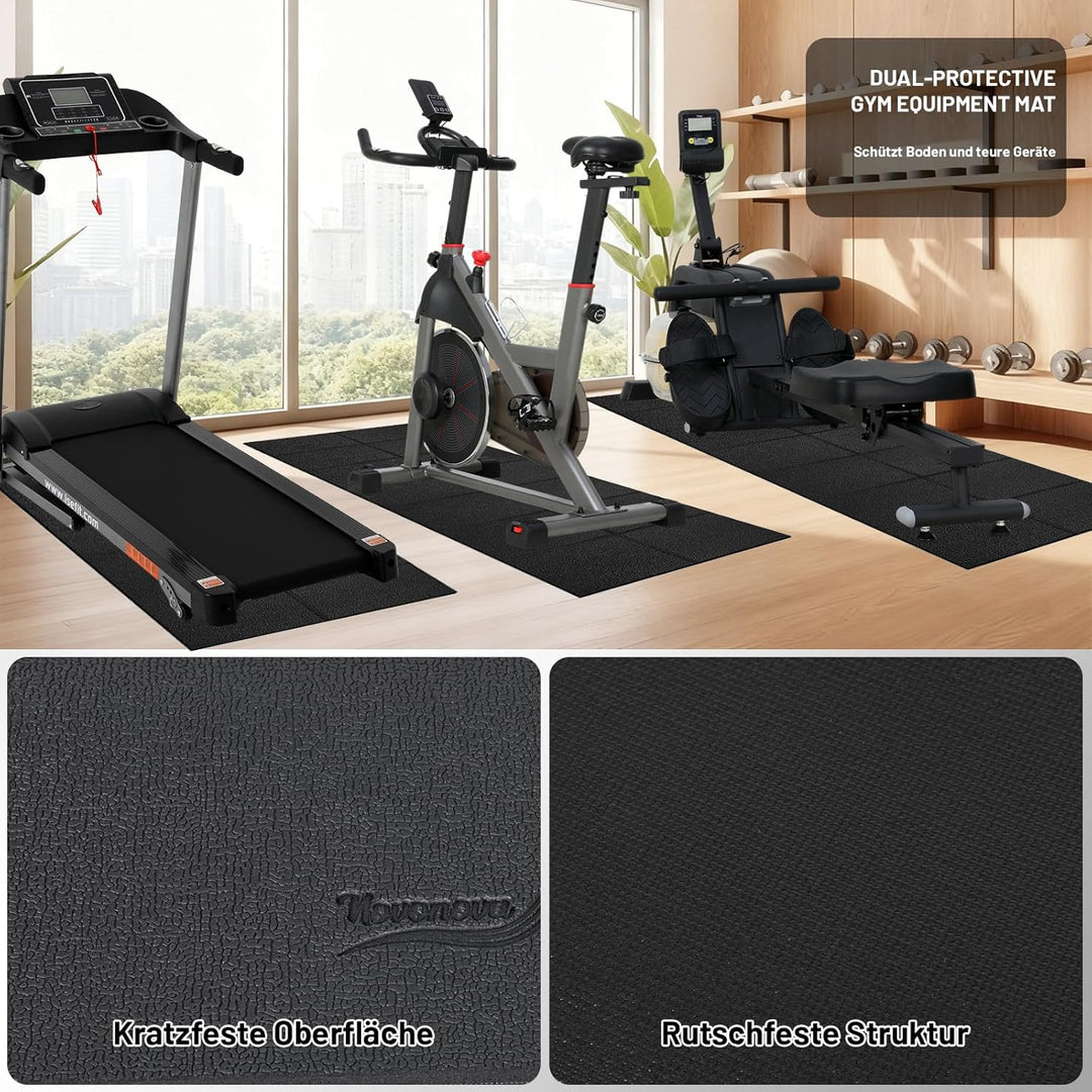 Faltbare Bodenschutzmatte Fitnessgerät (120*80/200*90 cm) - Laufband Matte 6mm Dicke - langlebig, ru