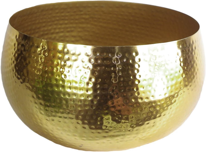 Leaf Pflanzkübel aus Metall, 32 x 20 cm, gehämmert, goldfarben 30cm x 20cm Gold, 30cm x 20cm Gold