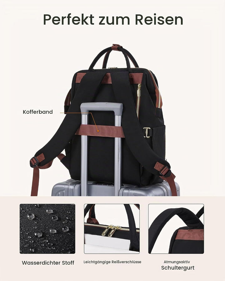 LOVEVOOK Rucksack Damen, 15,6 Zoll Laptop Schulrucksack für Grosse Trinkflasche, Travel Backpack Wom