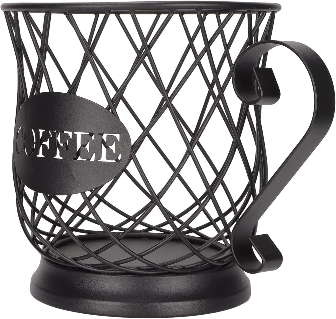 Kaffee-Kapselkorb für 25-30 Kapselhalter aus Metall, Kapselhalter für Kaffee, Büro, Schwarz, Schwarz
