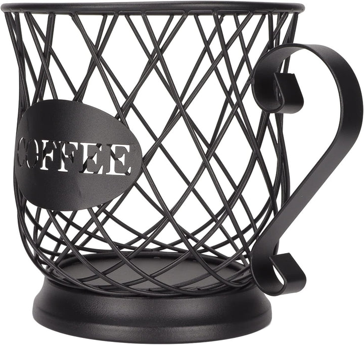 Kaffee-Kapselkorb für 25-30 Kapselhalter aus Metall, Kapselhalter für Kaffee, Büro, Schwarz, Schwarz