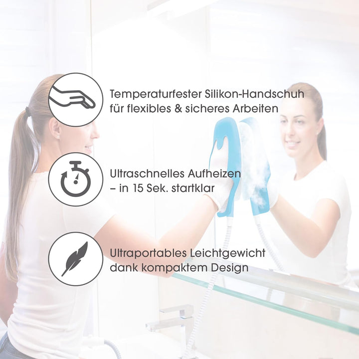 LIVINGTON SteamTouch - Ergonomischer Handdampfreiniger - Dampfreiniger - Entfernt Schmutz mit der Kr