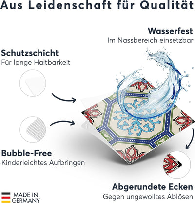 20 Stück Fliesenfolie für Bad und Küche 20x20 cm - Klebefliesen, Mosaikfliesen - Sticker Fliesen sel