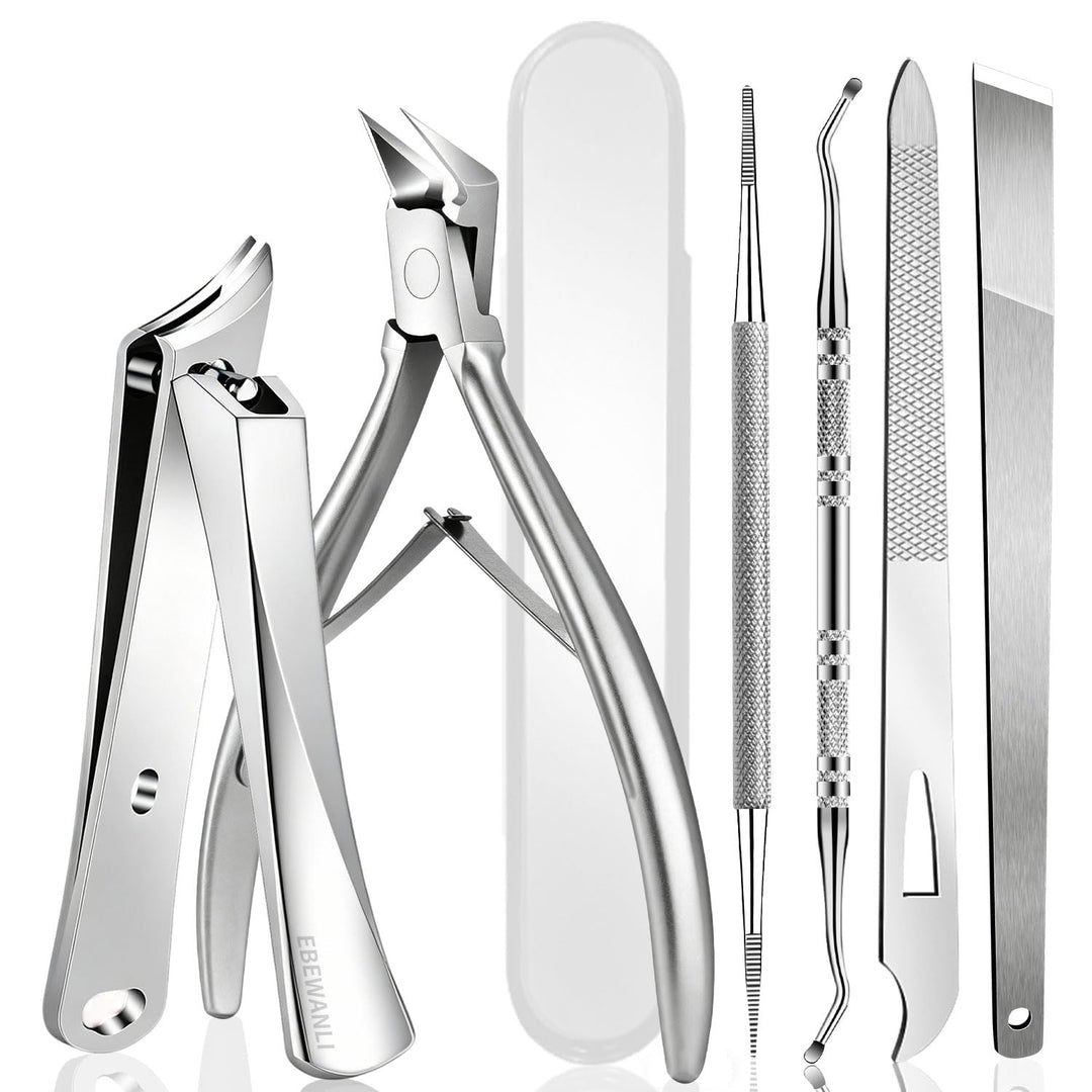 EBEWANLI Set zum Entfernen eingewachsener Zehennägel, 6-teilig Silber, Silber
