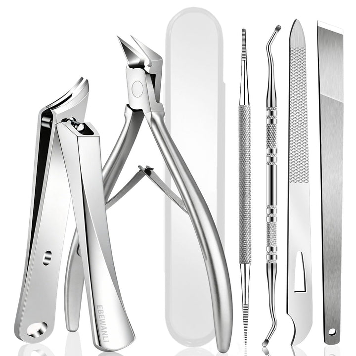 EBEWANLI Set zum Entfernen eingewachsener Zehennägel, 6-teilig Silber, Silber
