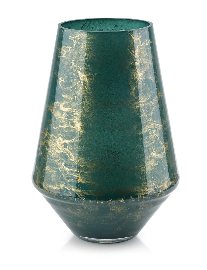 Terroso – Vase – Mundgeblasenes grünes Glas – Luxuriöses Erscheinungsbild, Stilvoll &amp; Elegant - 26 c