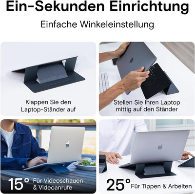 MOFT Laptop Ständer, Faltbarer Notebookständer mit 2 verstellbaren Winkeln, Tragbarer Universeller N