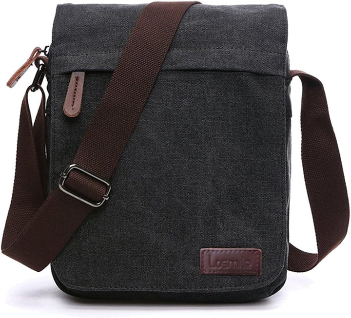 LOSMILE Herren Umhängetaschen, Leinwand Schultertaschen, Laptoptasche,Schulranzen, für Schule und Ar