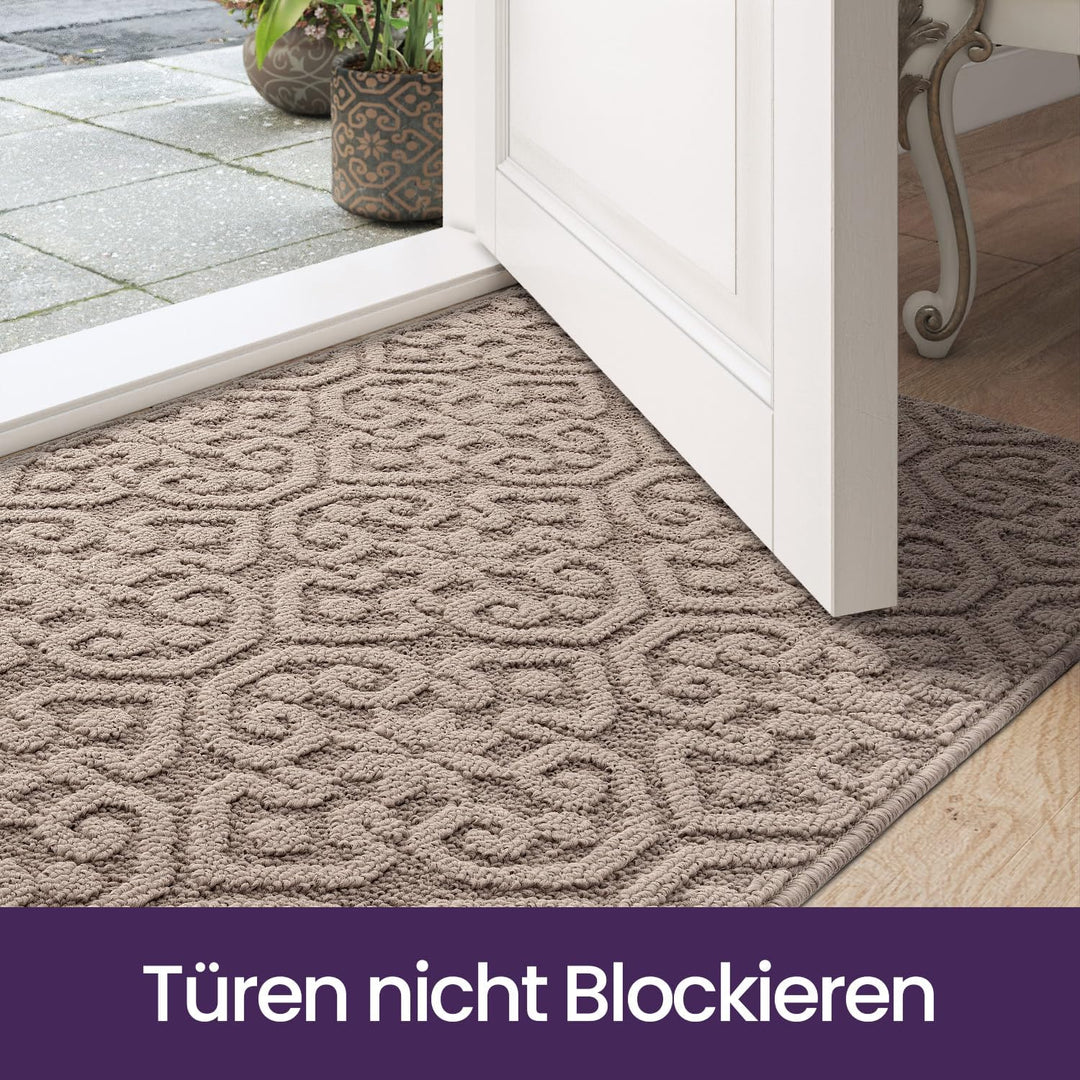DEXI Schmutzfangmatte 44 x 76cm, rutschfest Fussmatte Innen, waschbarer Fussmatte, absorbierend Türm
