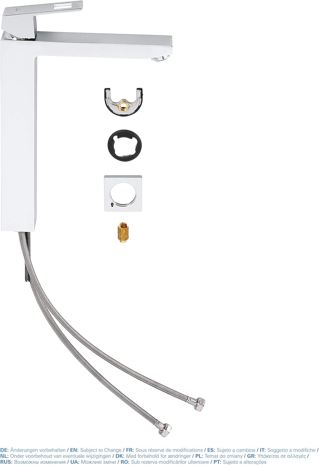GROHE Eurocube - Einhand- Waschtischarmatur (wassersparend, 1/2 Zoll, Einlochmonatge), chrom, 234060