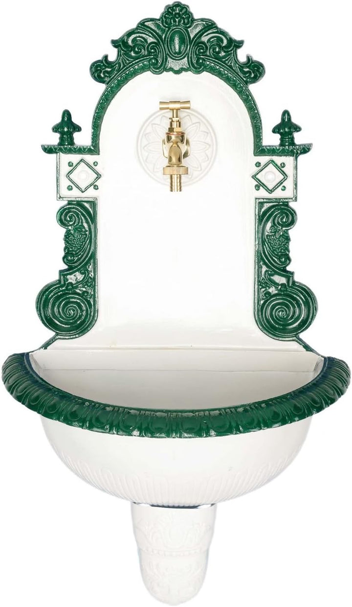 aubaho Nostalgie Waschbecken Brunnen Wandbrunnen 72cm Aluminium Garten Fountain