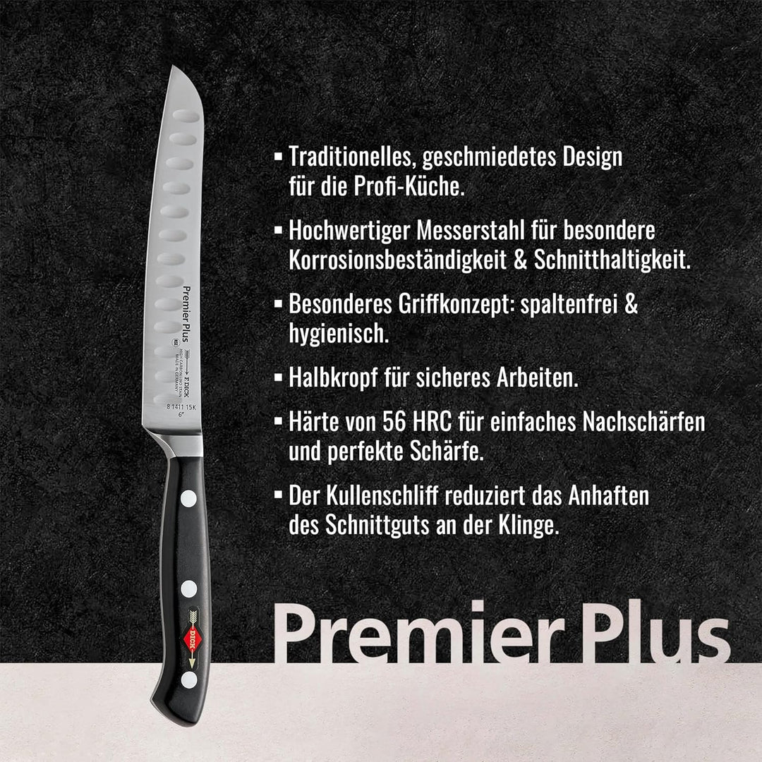 F. DICK Universalmesser, Premier Plus (Messer mit Klinge 15 cm, X50CrMoV15 Stahl, nichtrostend, 56°