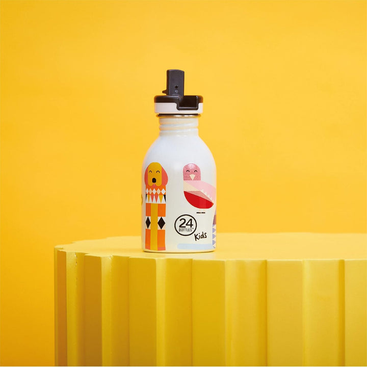 24BOTTLES Kids - Trinkflasche Kinder mit Strohhalm 250 ml, Trinkflasche Edelstahl 100% Hermetisch fü