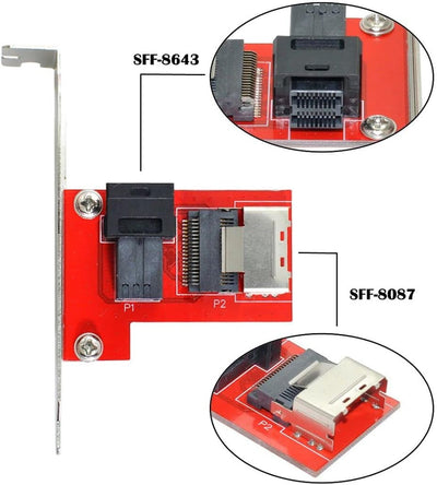 ChenYang CY Mini SAS SFF-8087 PCI-Express 4.0 auf SFF-8643 SAS HD PCBA Buchse Adapter mit Halterung