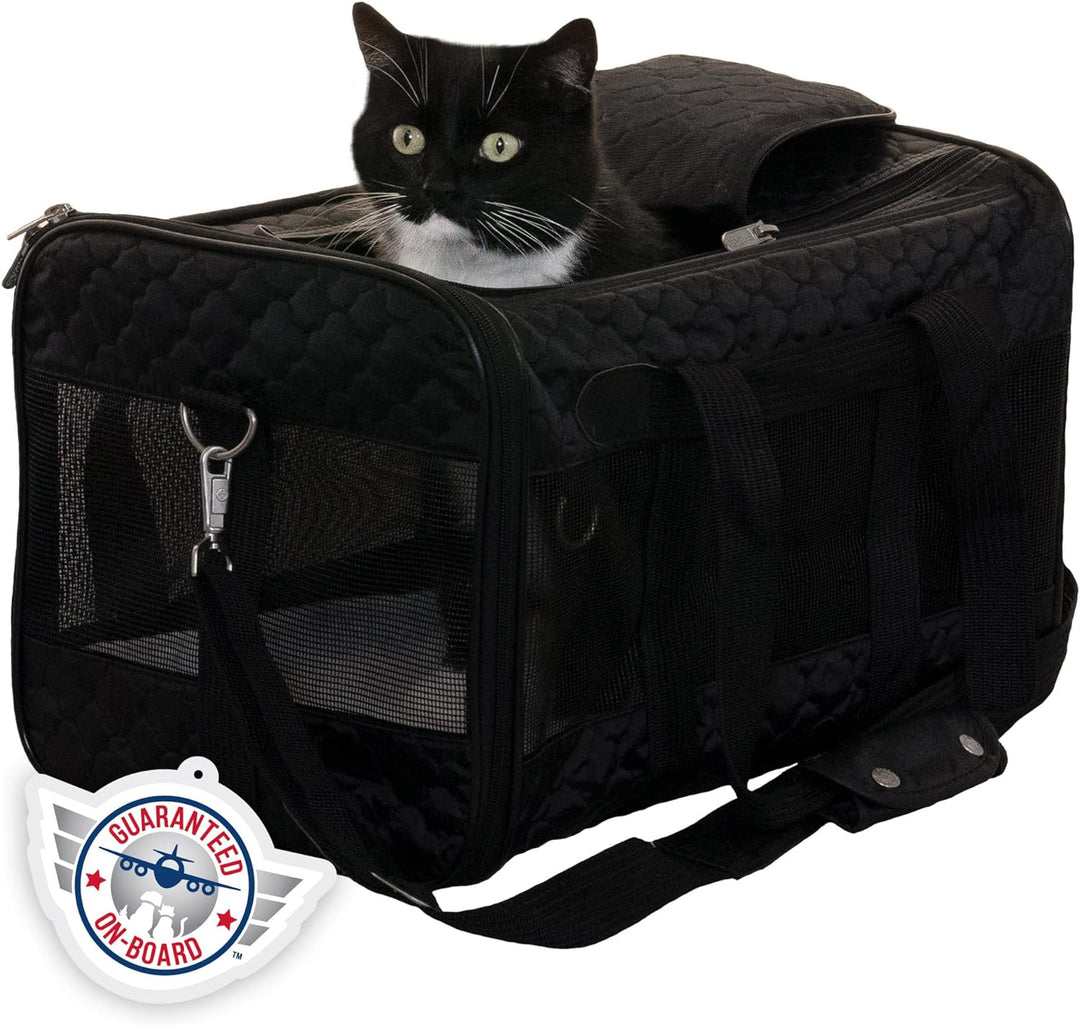 Sherpa Original Deluxe Transportbox für Haustiere, für Fluggesellschaften zugelassen, schwarzes Gitt