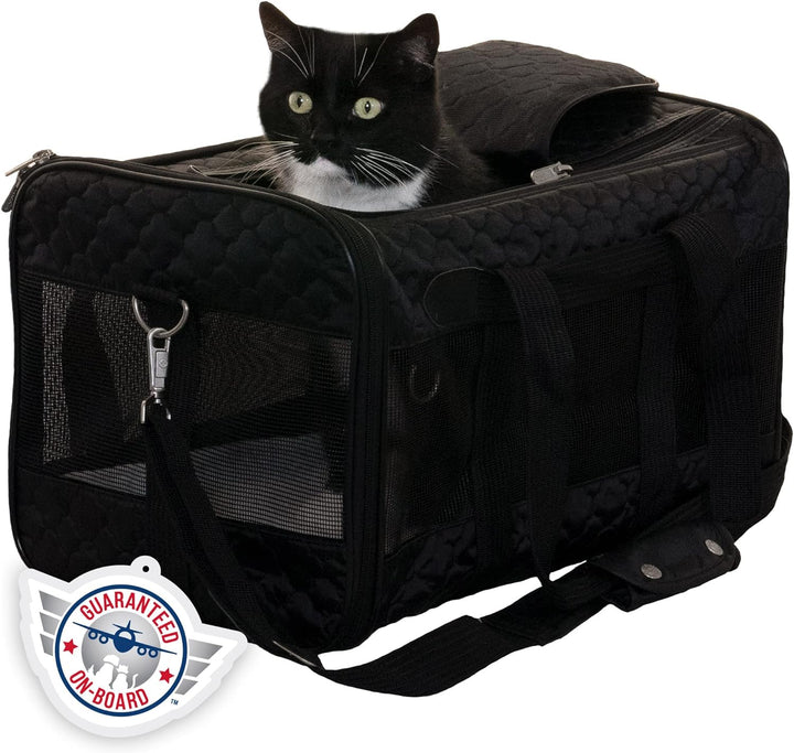 Sherpa Original Deluxe Transportbox für Haustiere, für Fluggesellschaften zugelassen, schwarzes Gitt
