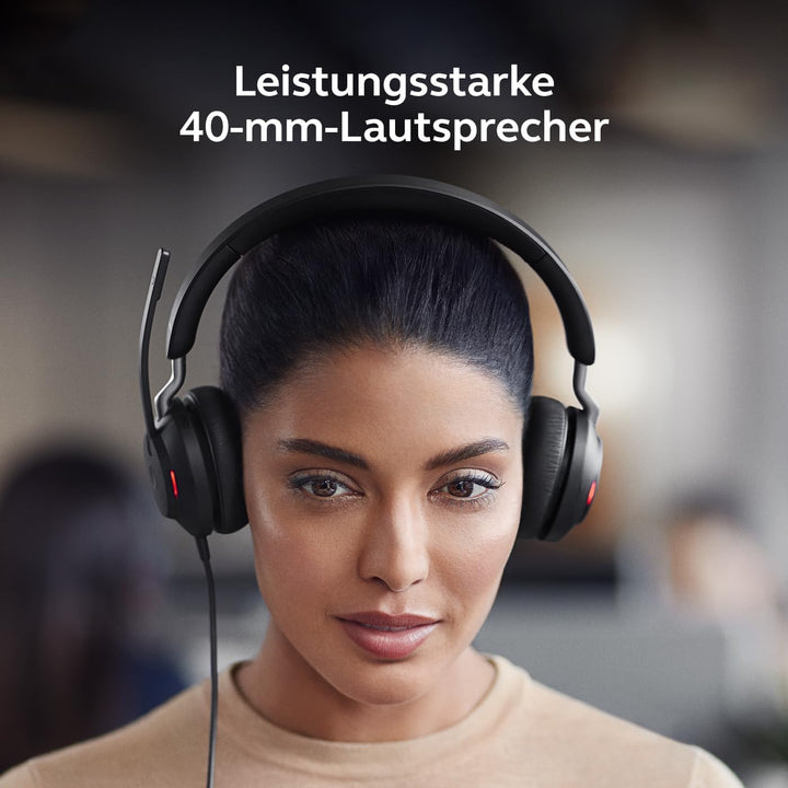 Jabra Evolve2 40 SE Kabelgebundenes Mono-Headset mit Geräuschunterdrückung, 3-Mikrofon-Technologie u