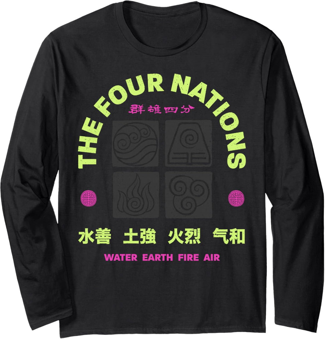 Avatar: The Last Airbender The Four Nations Symbols Langarmshirt