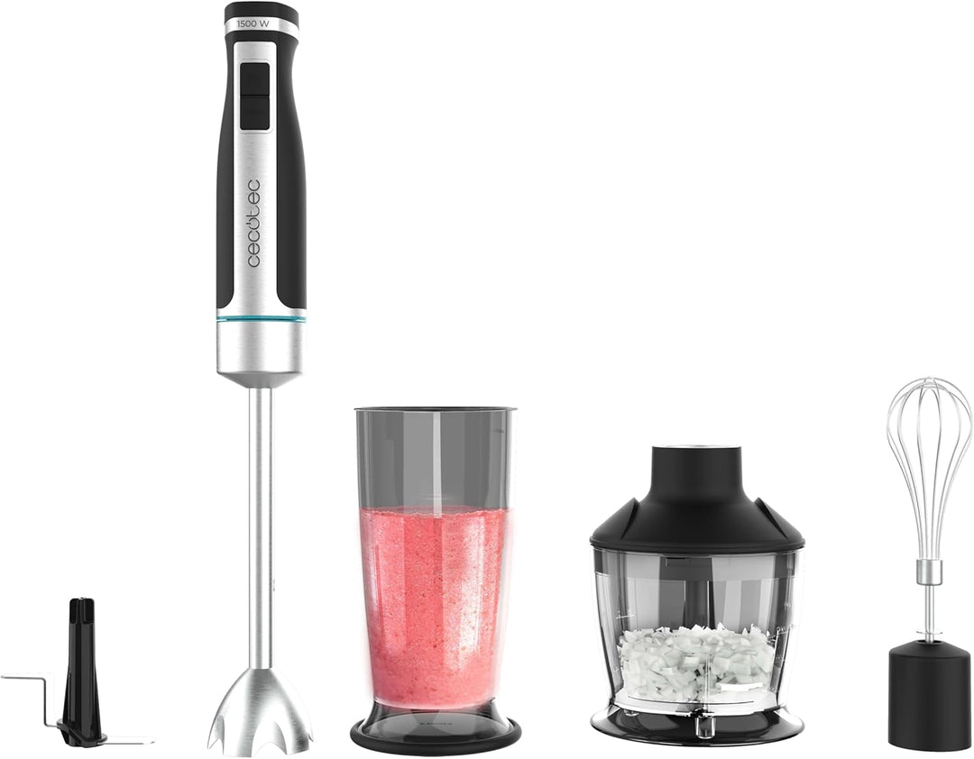Cecotec Hand- Mixer PowerGear 1500 - Klingen aus Titanium Beschichtung, 21 Geschwindigkeitsstufen, 1