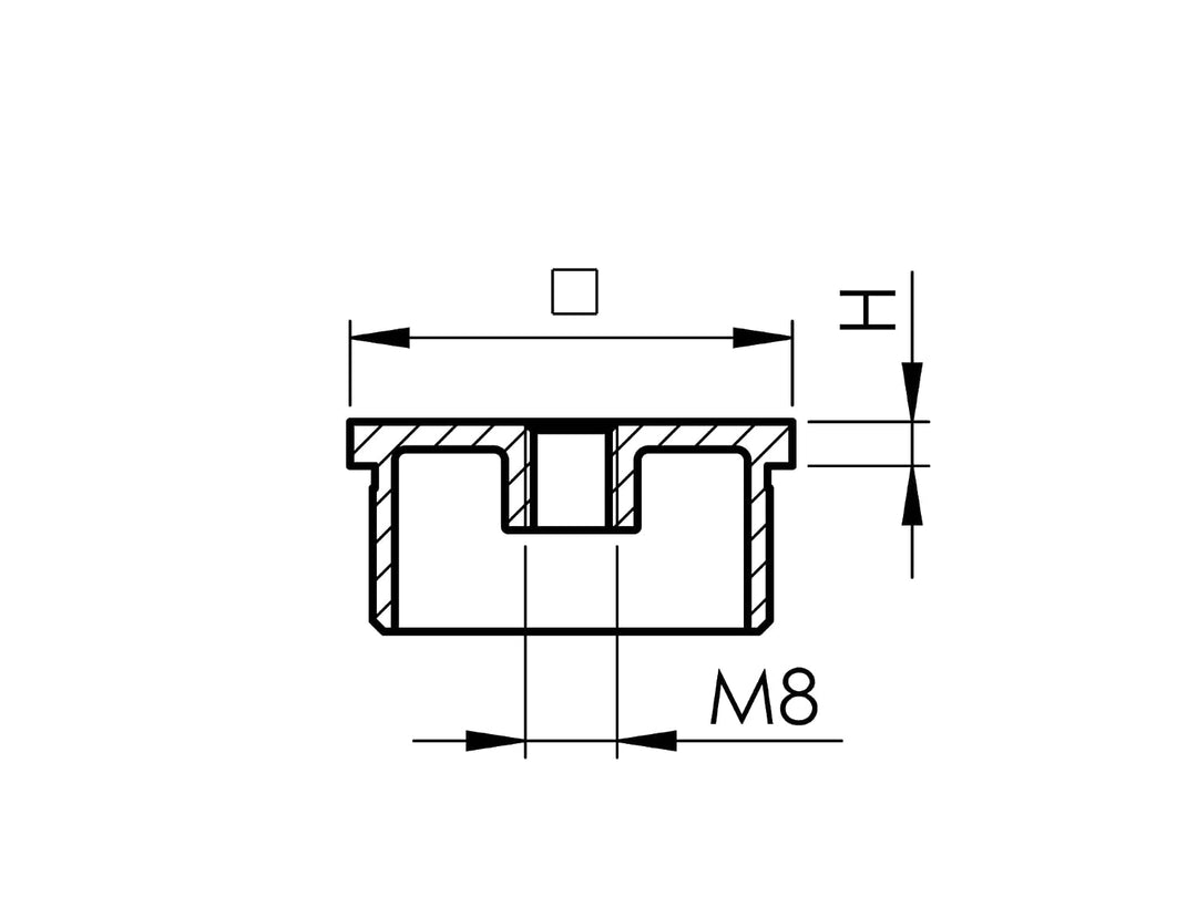 Endkappe Edelstahl V2A 40x40mm geschliffen Vierkantrohr Geländer Rohrstopfen 4er-Set
