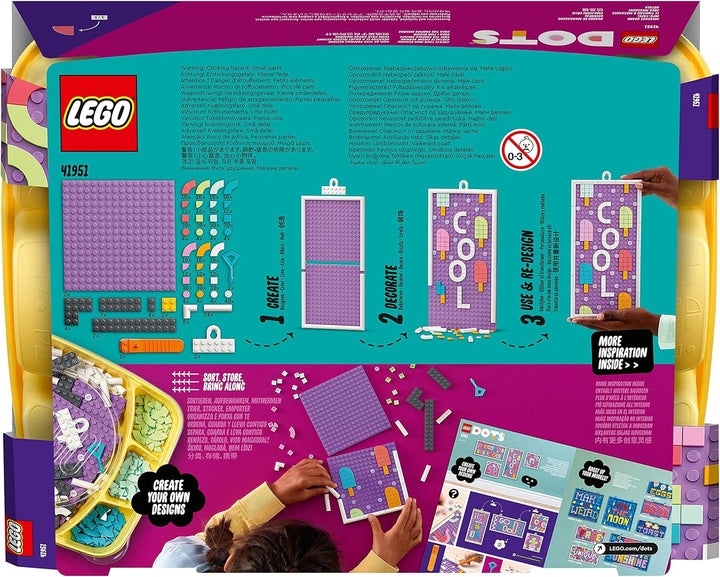 LEGO 41951 DOTS Message Board, DIY Kinderzimmer-Deko, Mosaik Bastelset für Spielzeug Türschild und L
