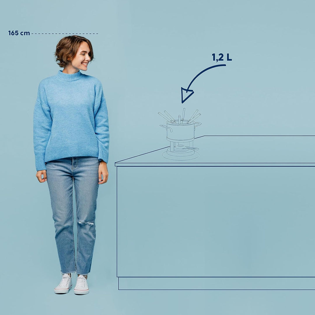 Kela 10968 Fondue-Set, Fleischfondue, 10-teilig, Für 6 Personen, Edelstahl, 1,7 l, Cailin 10-teilig,