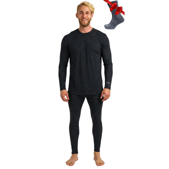 Merino.tech 100% Merino Unterwäsche Herren Set - Leicht, Mittelgewicht, Thermounterwäsche Merinowoll