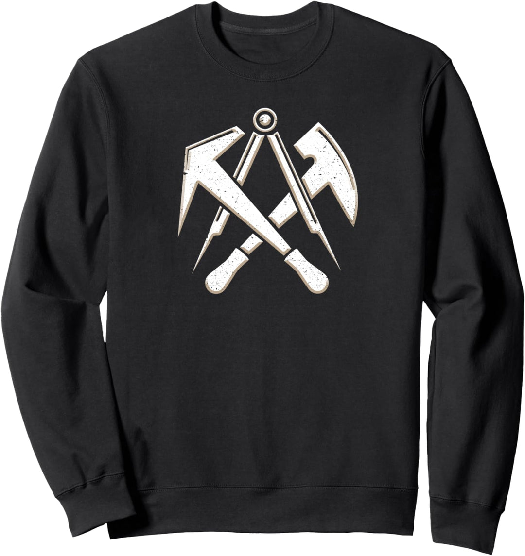 Dachdecker Handwerk Zunftzeichen mit Werkzeug | used Look Sweatshirt