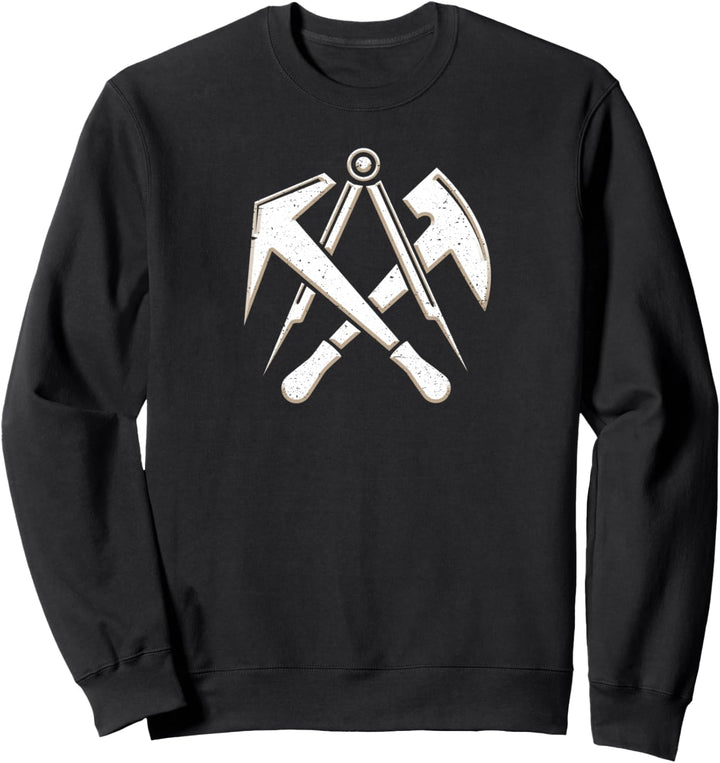Dachdecker Handwerk Zunftzeichen mit Werkzeug | used Look Sweatshirt