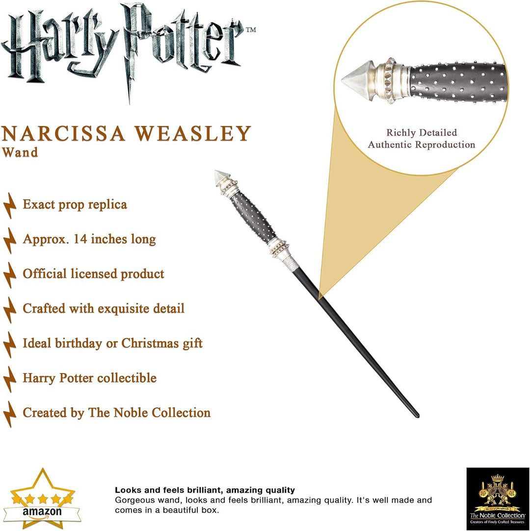 The Noble Collection - Narcissa Malfoy Wand in A Standard Windowed Box – 35 cm Wizarding World Wand