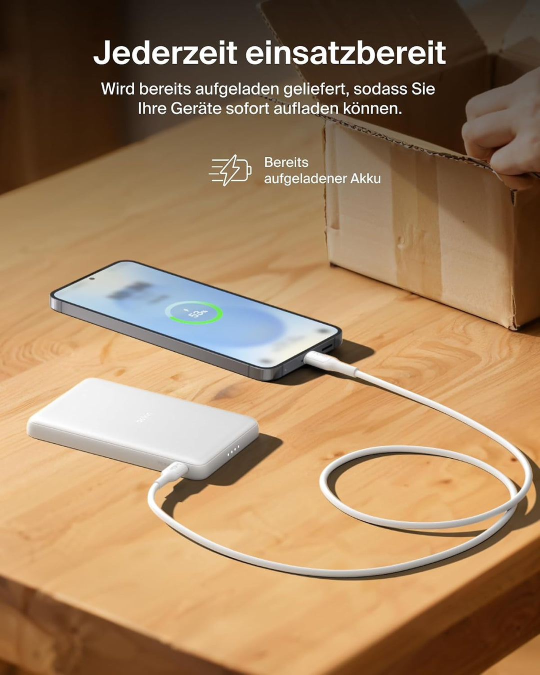 Belkin BoostCharge 5000mAh Magnetische Power Bank, USB-C-Port – Weiss | 5K Powerbank Kabellos, Magne